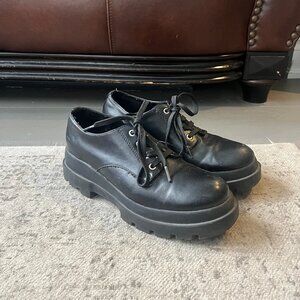 Vegan leather chunky oxfords